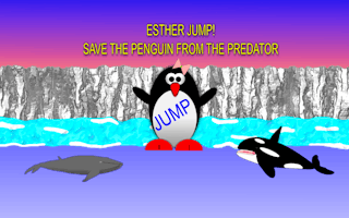 Image Esther the Penguin. Jump!